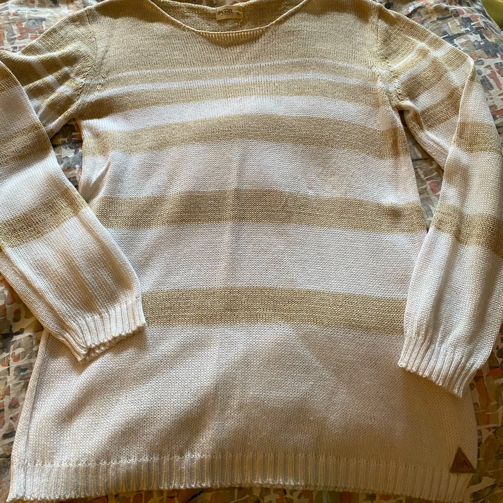 Gold (lurex) and Cream xl sweater from Spanner